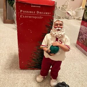 Santa Bowling Figurine - Red and White